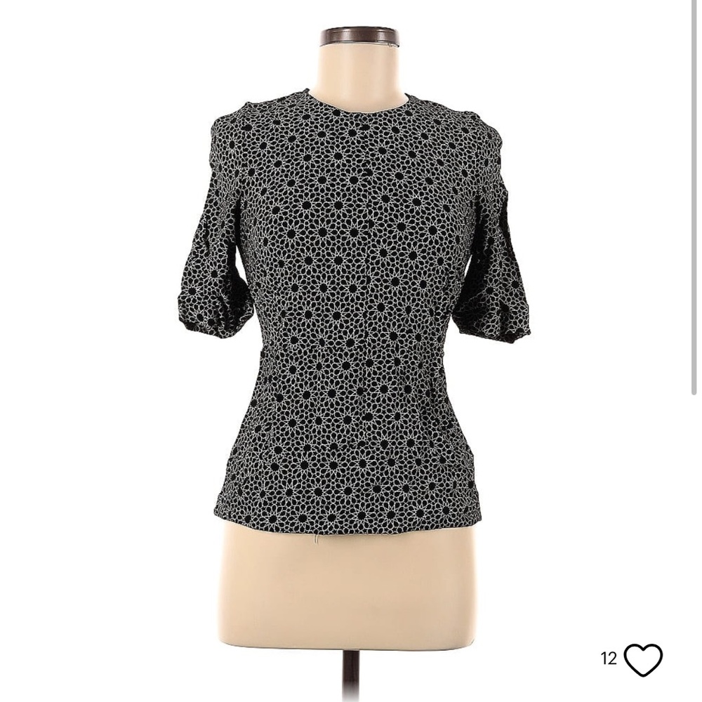 Marni black and cream peplum top